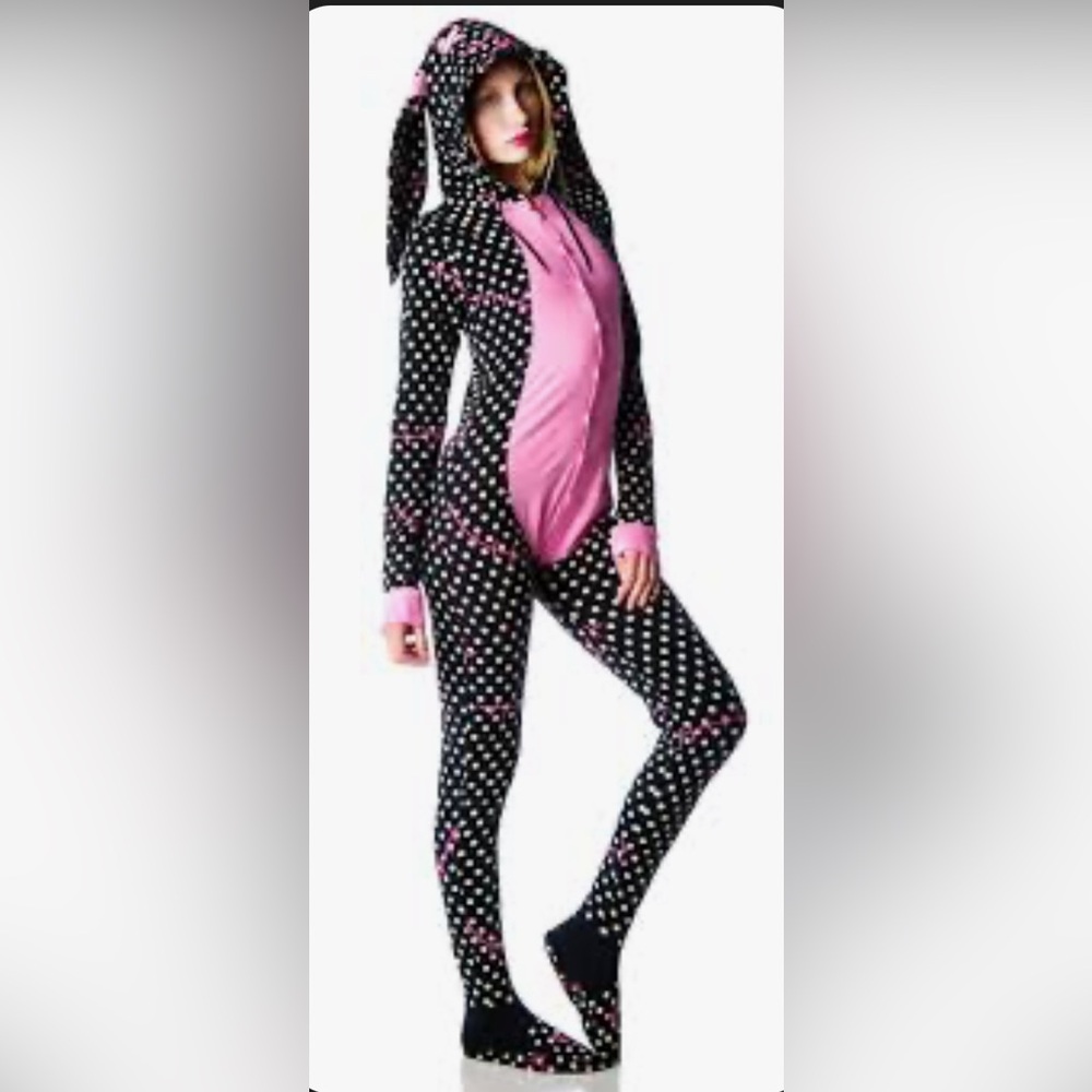 NWT Cosmic Too Fast deranged hooded bunny pjs S